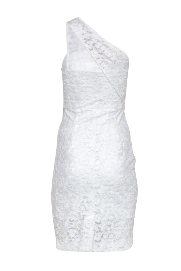 Current Boutique-Reiss - White Lace One-Shoulder Midi Dress Sz 2