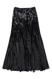 Current Boutique-Rena Lange - Black Sequin Maxi Skirt Sz 12