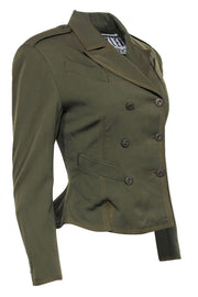 Current Boutique-Richard Tyler - Olive Green Military-Style Double Breasted Jacket Sz 8