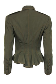 Current Boutique-Richard Tyler - Olive Green Military-Style Double Breasted Jacket Sz 8