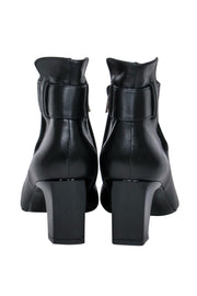 Current Boutique-Robert Clergerie - Black Leather Heeled Booties w/ Cutouts Sz 7