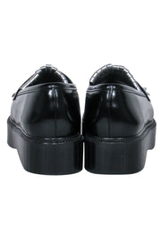 Current Boutique-Robert Clergerie - Black & Silver Leather Platform Loafers Sz 9