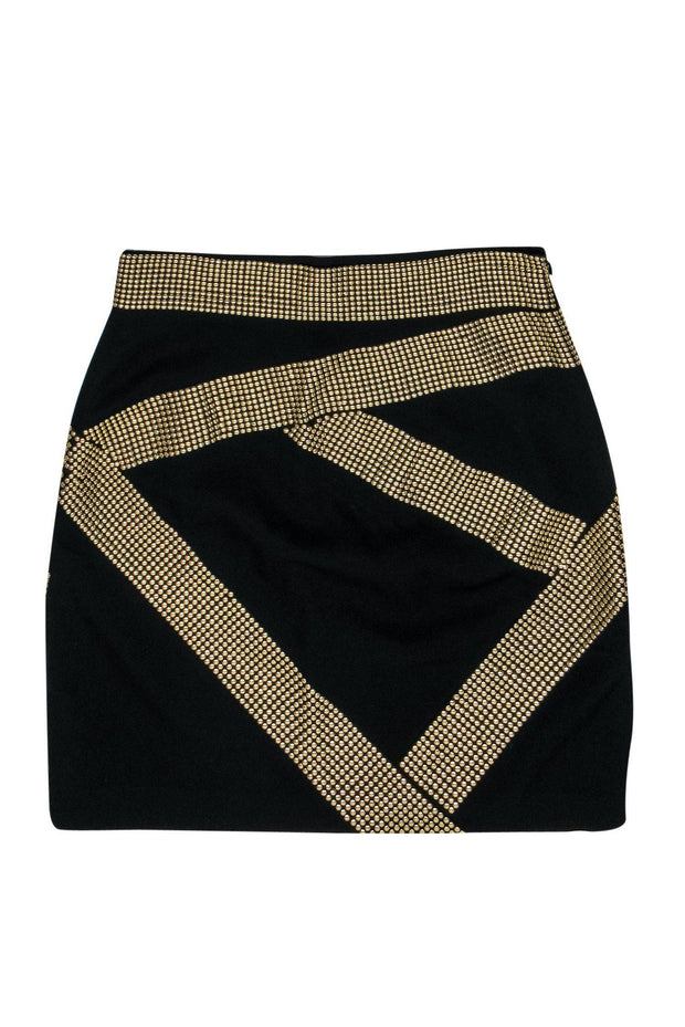 Current Boutique-Robert Rodriguez - Black Pencil Skirt w/ Gold Studs Sz 4