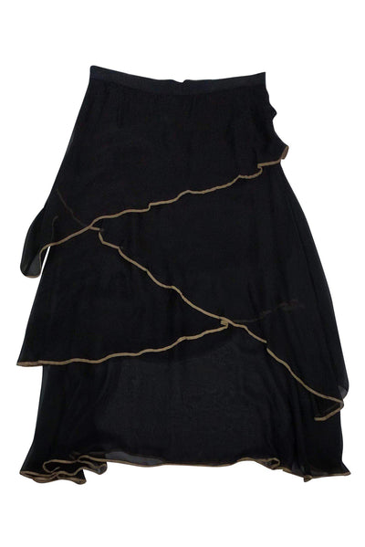 Current Boutique-Robert Rodriguez - Black Ruffle Midi Skirt Sz 2