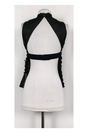 Current Boutique-Robert Rodriguez - Black Silk Ruffle Tank Top Sz 2