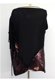 Current Boutique-Robert Rodriguez - Bronze & Black Sequin Blouse Sz 6