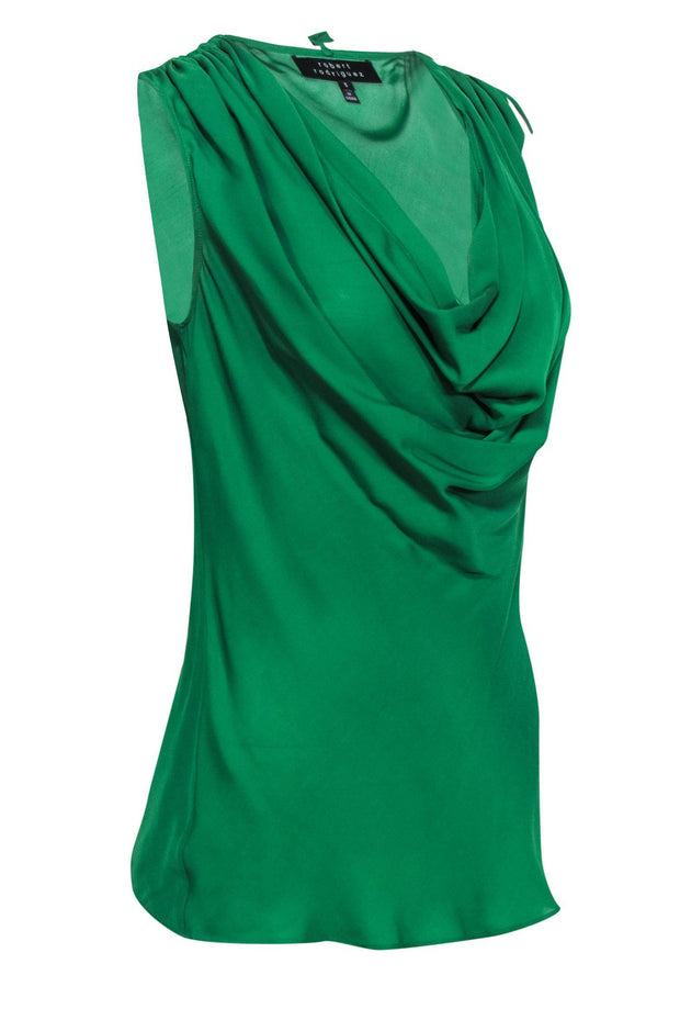 Current Boutique-Robert Rodriguez - Green Cowl Neck Silk Sleeveless Top Sz S