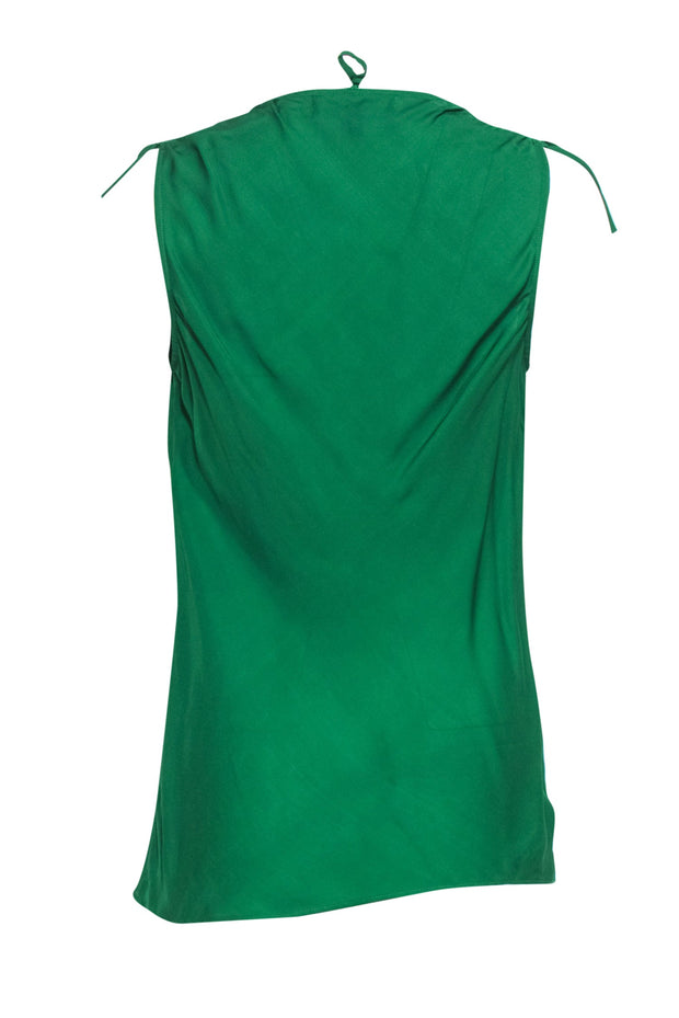 Current Boutique-Robert Rodriguez - Green Cowl Neck Silk Sleeveless Top Sz S