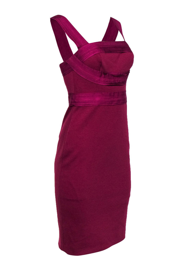 Current Boutique-Robert Rodriguez - Magenta Bodycon Dress w/ Ruffle Trim Sz 4