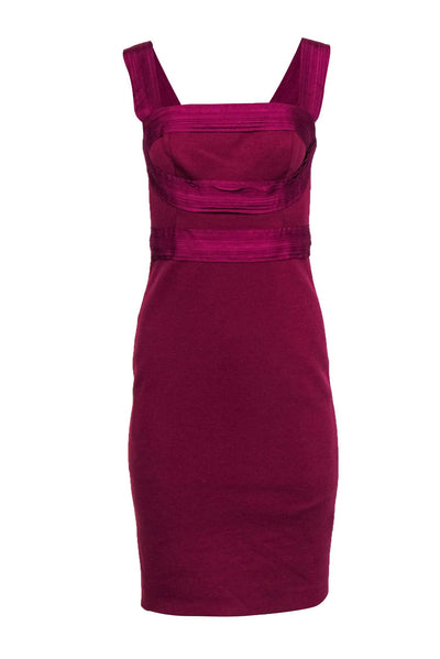 Current Boutique-Robert Rodriguez - Magenta Bodycon Dress w/ Ruffle Trim Sz 4