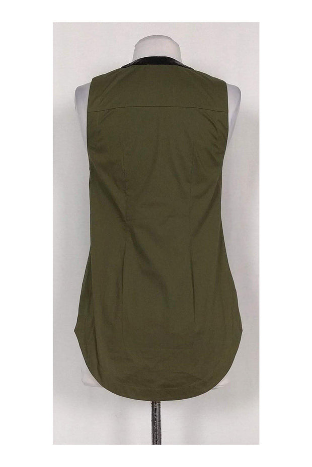 Current Boutique-Robert Rodriguez - Olive Green Leather Trim Tank Top Sz 0