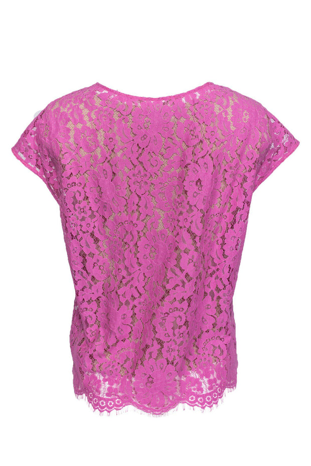 Current Boutique-Robert Rodriguez - Pink Floral Lace Top Sz 0