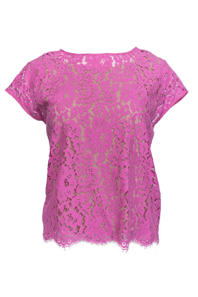 Current Boutique-Robert Rodriguez - Pink Floral Lace Top Sz 0