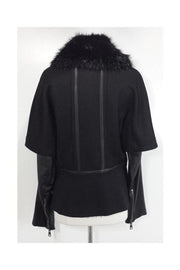 Current Boutique-Roberto Cavalli - Leather, Wool & Fur Jacket Sz 10