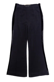 Current Boutique-Roland Mouret - Black Trousers w/ Velvet Details Sz 6