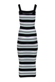 Current Boutique-Ronny Kobo - Green, Black & White Striped Ribbed Knit Maxi Dress Sz XS