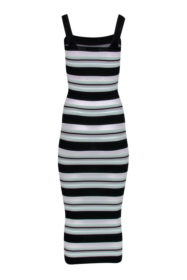 Current Boutique-Ronny Kobo - Green, Black & White Striped Ribbed Knit Maxi Dress Sz XS