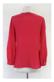 Current Boutique-Rory Beca - Pink Long Sleeve Silk Blouse Sz S