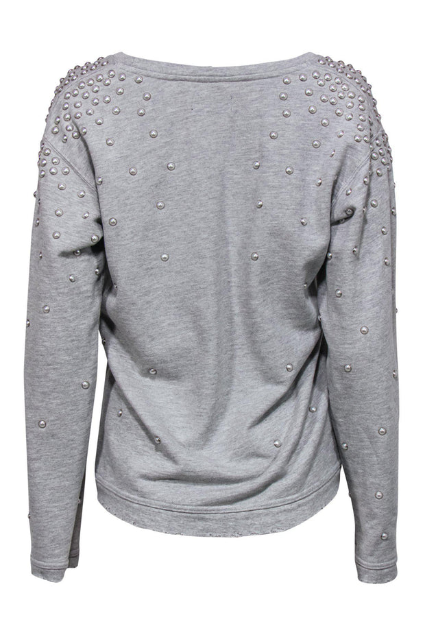 Current Boutique-RtA - Grey Distressed Sweatshirt w/ Pearls Sz XS