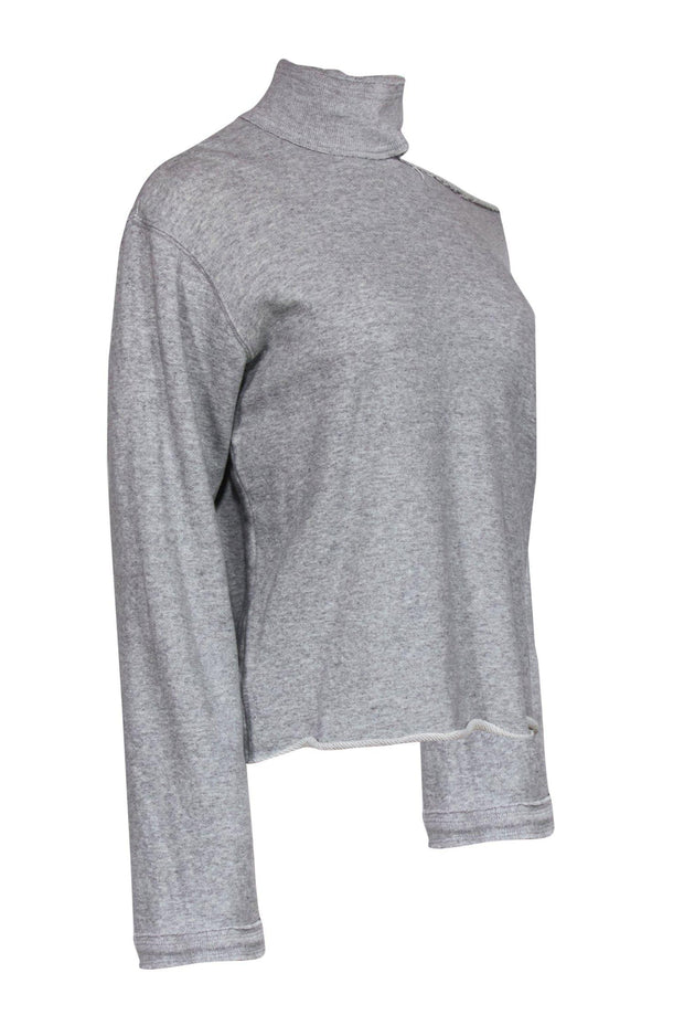 Current Boutique-RtA - Grey Turtleneck Sweatshirt w/ Shoulder Cutout Sz XS