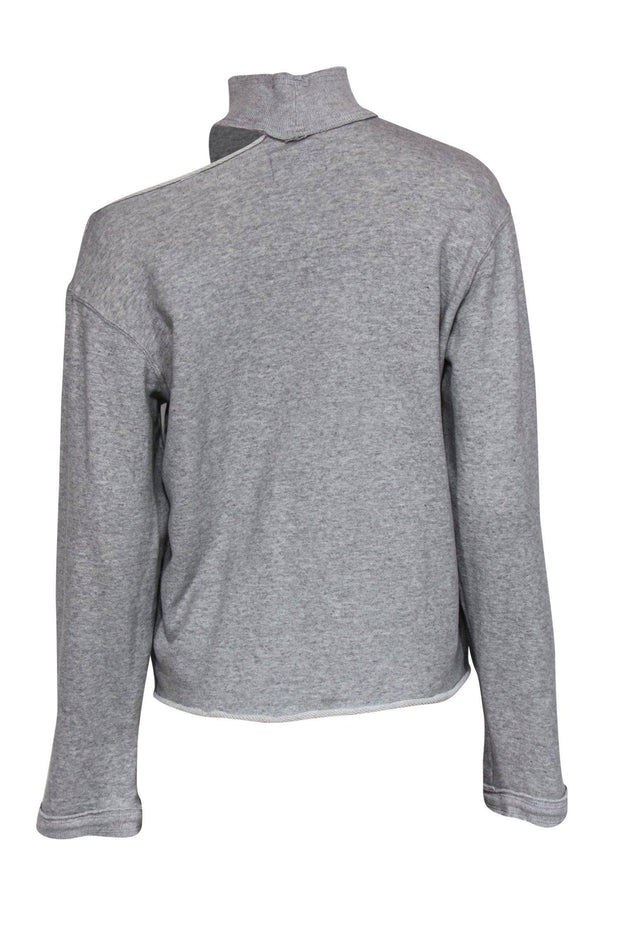 Current Boutique-RtA - Grey Turtleneck Sweatshirt w/ Shoulder Cutout Sz XS