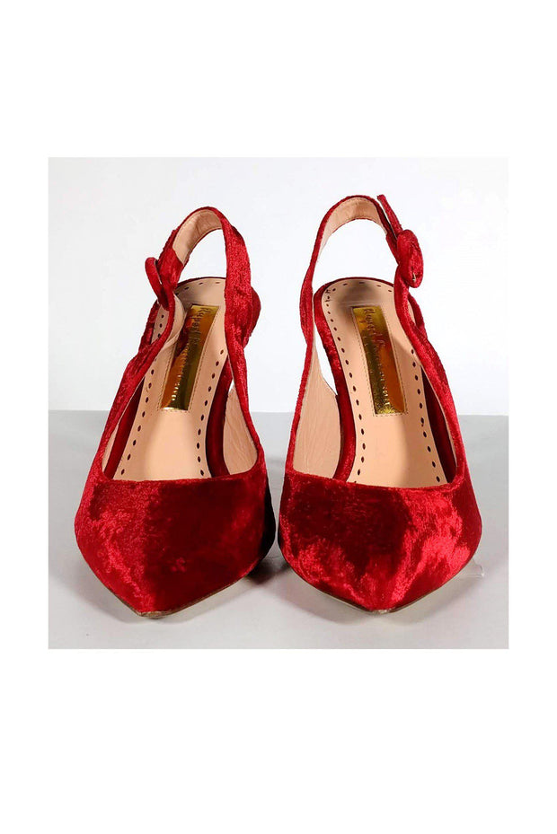 Current Boutique-Rupert Sanderson - Red Velvet Diana Pumps Sz 7