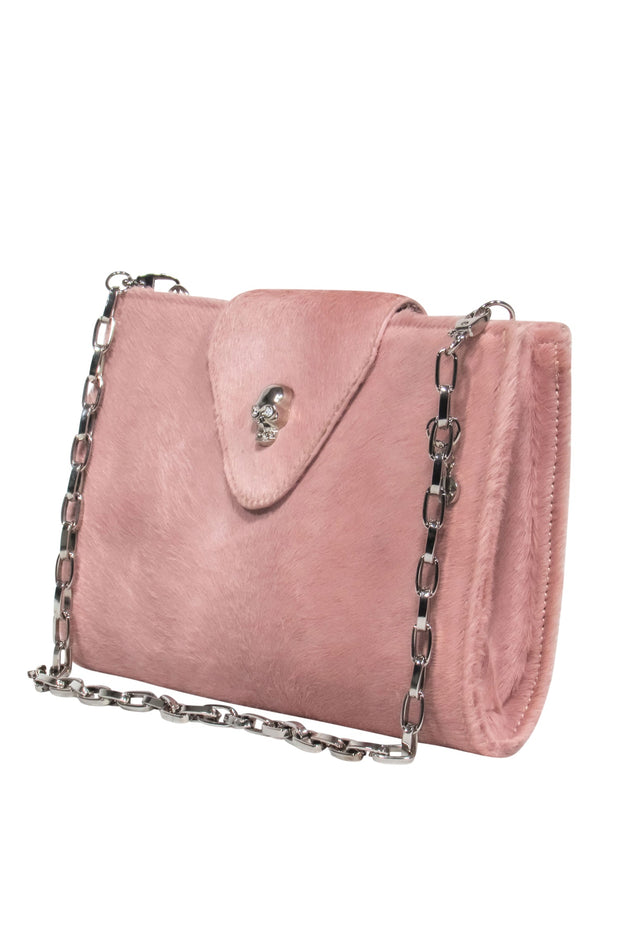 Current Boutique-SSY - Blush Pink Mini Purse w/ Silver Skull