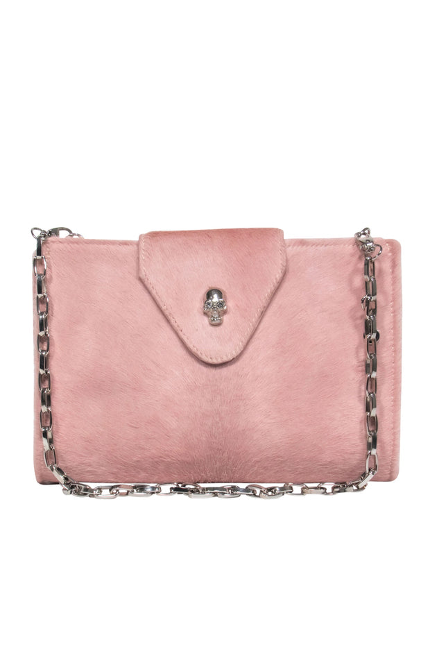 Current Boutique-SSY - Blush Pink Mini Purse w/ Silver Skull