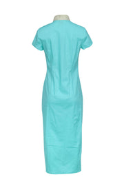 Current Boutique-Sail to Sable - Mint Green w/ Gold Trim Short Sleeve Dress Sz S