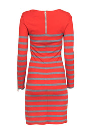 Current Boutique-Sail to Sable - Orange & Grey Striped Stretch Knit Dress Sz XXS