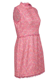 Current Boutique-Sail to Sable - Pink Tweed Fringed Sleeveless Sheath Dress Sz 8