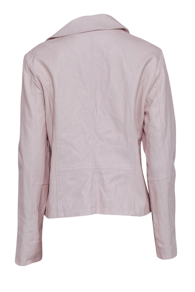 Current Boutique-Saks Fifth Avenue - Blush Pink Vegan Leather Moto Jacket Sz M