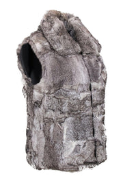 Current Boutique-Saks Fifth Avenue - Grey Rabbit Fur Zip-Up Vest Sz S/M