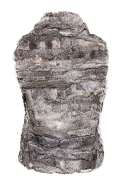 Current Boutique-Saks Fifth Avenue - Grey Rabbit Fur Zip-Up Vest Sz S/M