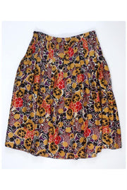 Current Boutique-Saks Fifth Avenue - Multicolor Print Silk Pleated Midi Skirt Sz 2