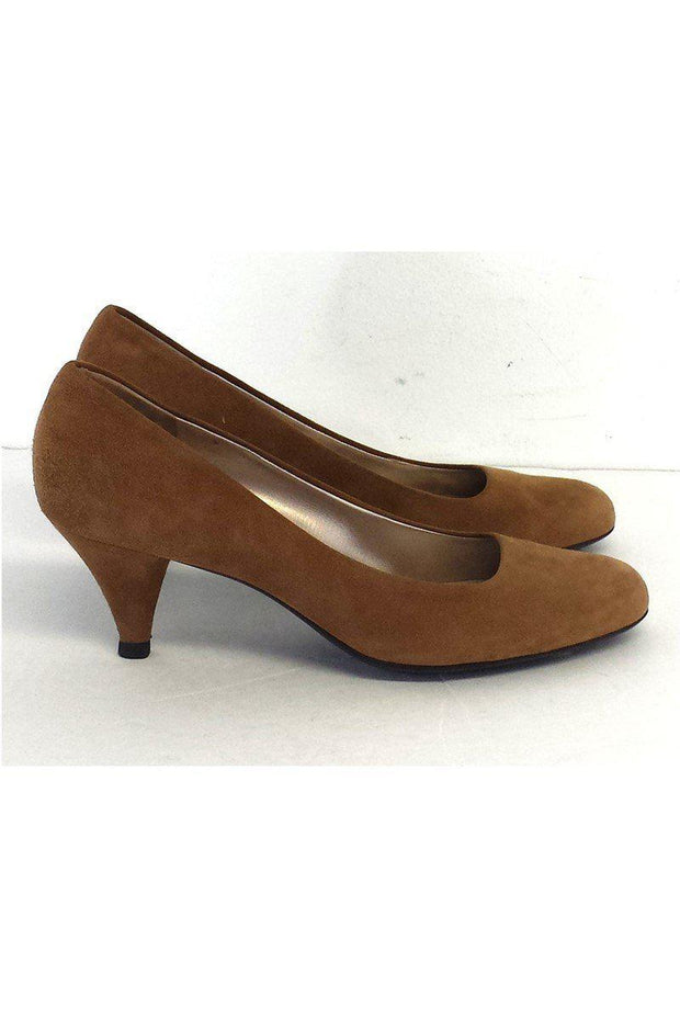 Current Boutique-Salvatore Ferragamo - Suede Almond Toe Heels Sz 8.5