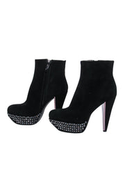 Current Boutique-Sam Edelman - Black Suede Platform Stiletto Booties w/ Studs Sz 6