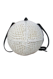 Current Boutique-Sam Edelman - Black & White Colorblocked Woven Wicker Round Crossbody