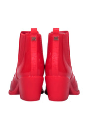 Current Boutique-Sam Edelman - Red Rubber Western-Style Short Heeled Rain Boots Sz 6