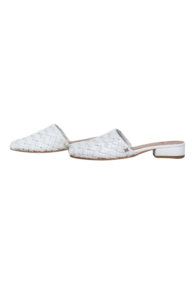 Current Boutique-Sam Edelman - White Woven Leather Mule Sz 7