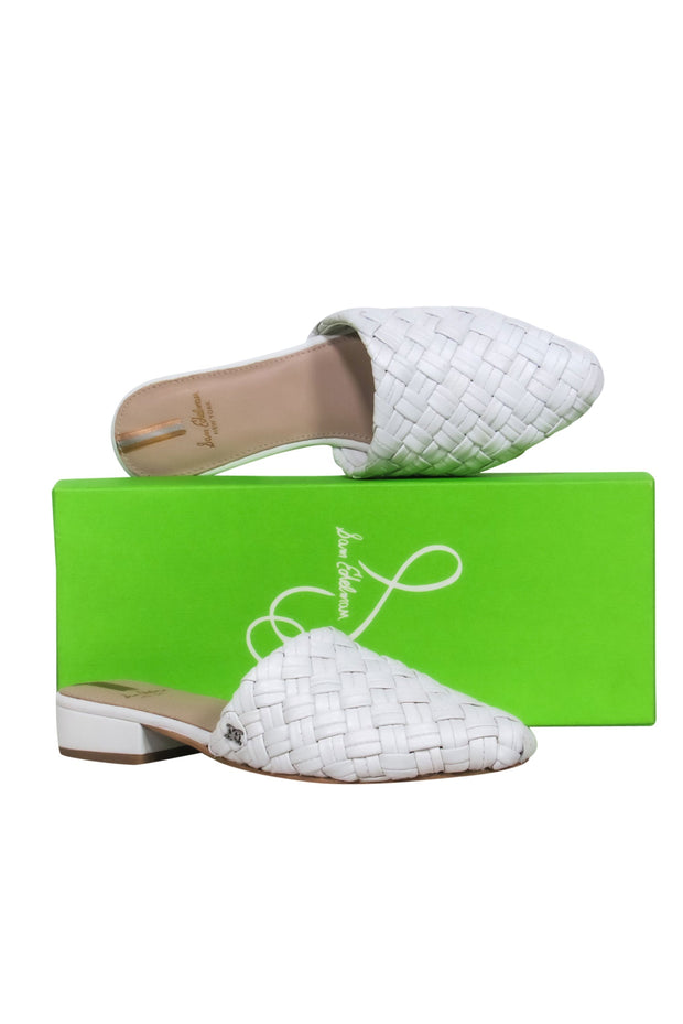 Current Boutique-Sam Edelman - White Woven Leather Mule Sz 7