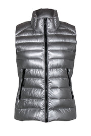 Current Boutique-Sam - Silver Zip-Up Puffer Vest Sz M