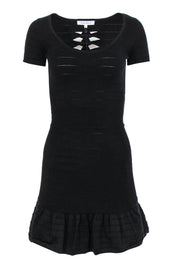 Current Boutique-Sandro - Black Cotton Short Sleeve Dress Sz S