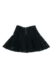 Current Boutique-Sandro - Black Eyelet Flared Miniskirt Sz M