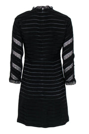 Current Boutique-Sandro - Black Lace Mini Striped Dress Sz 2