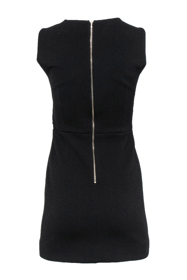 Current Boutique-Sandro - Black Textured Sheath Dress w/ Knotted Detail Sz S