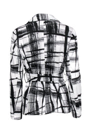 Current Boutique-Sandro - Black & White Printed Trench-Style Jacket Sz S