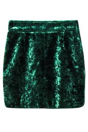 Current Boutique-Sandro - Dark Green Velveteen Miniskirt Sz S