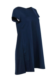 Current Boutique-Sara Campbell - Navy Blue Shift Dress w/ Neon Back Sz 8