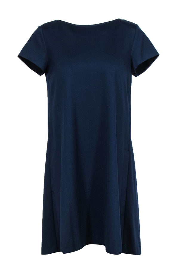 Current Boutique-Sara Campbell - Navy Blue Shift Dress w/ Neon Back Sz 8